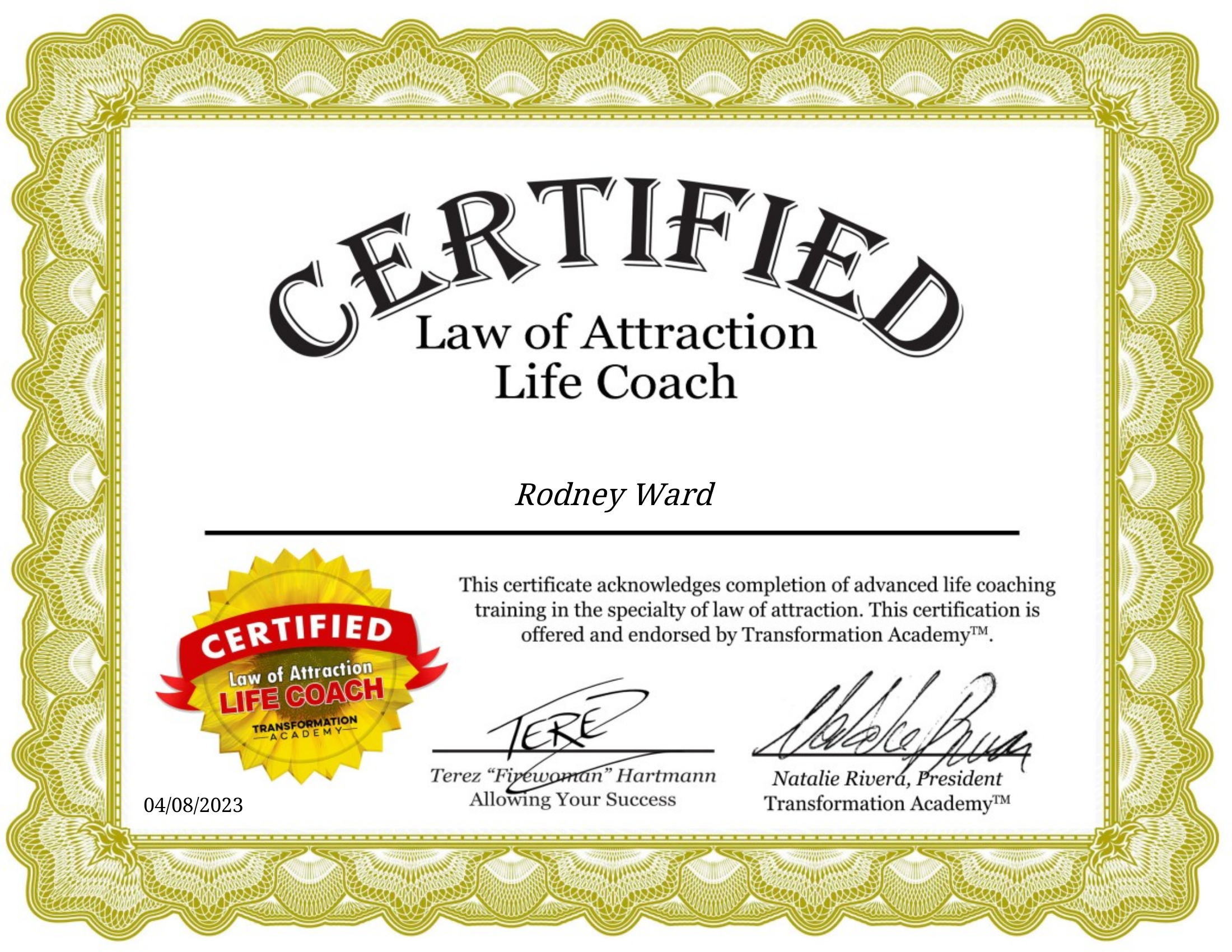 Law of Attraction Life Coach Certificate